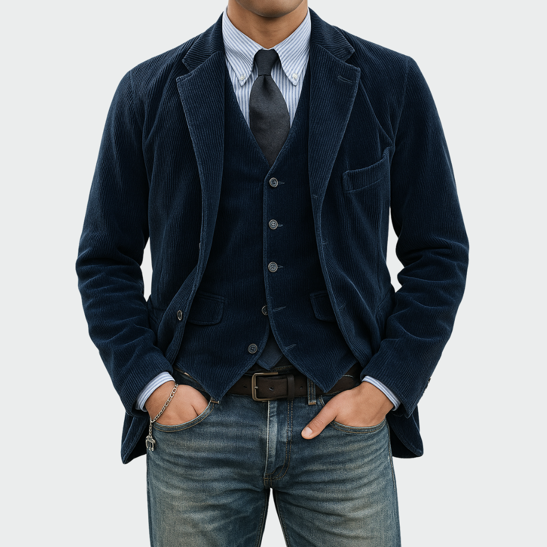 Edward – Men’s Corduroy Blazer and Waistcoat Set
